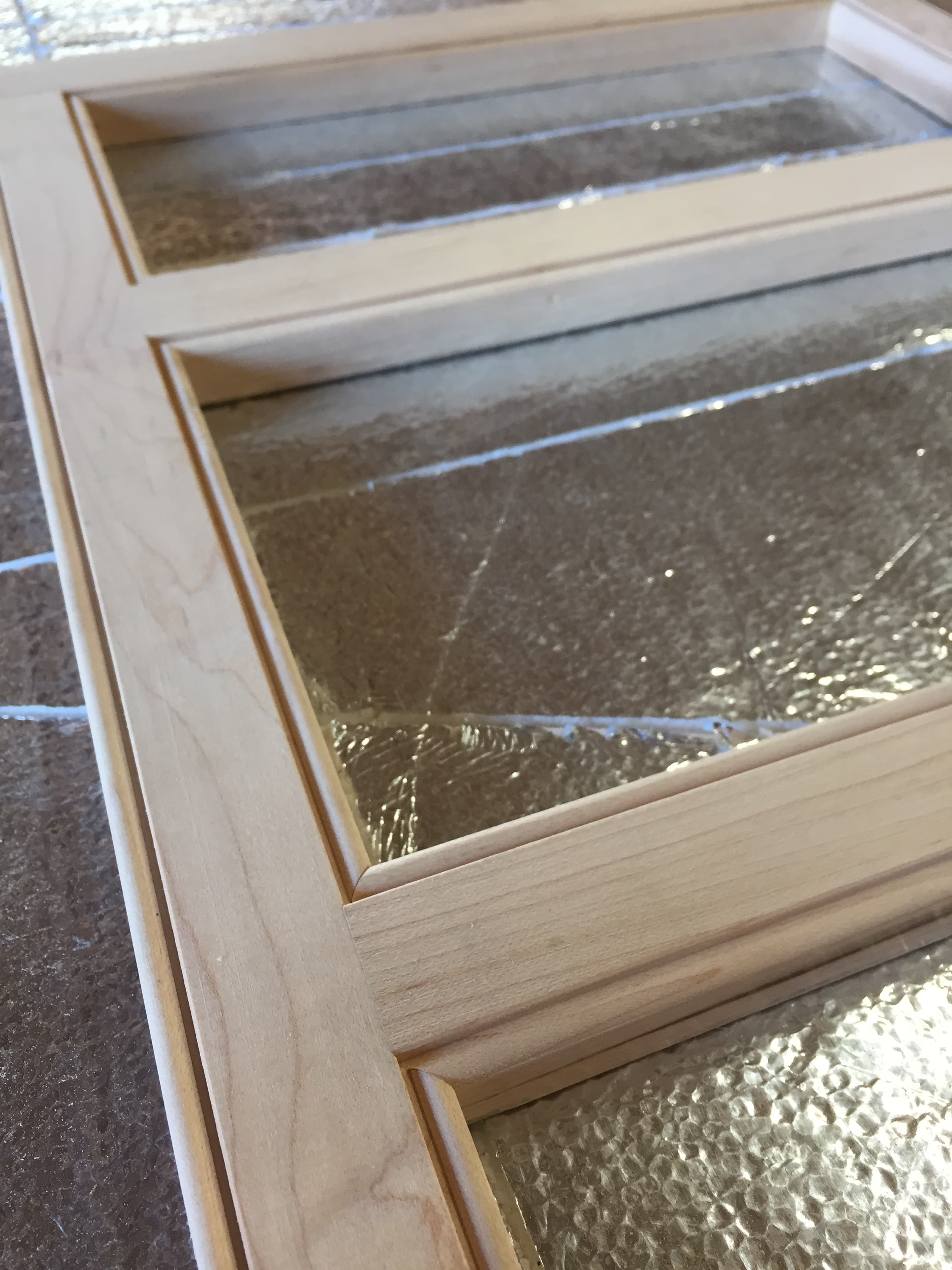 Close view of a beaded cabinet face frame
