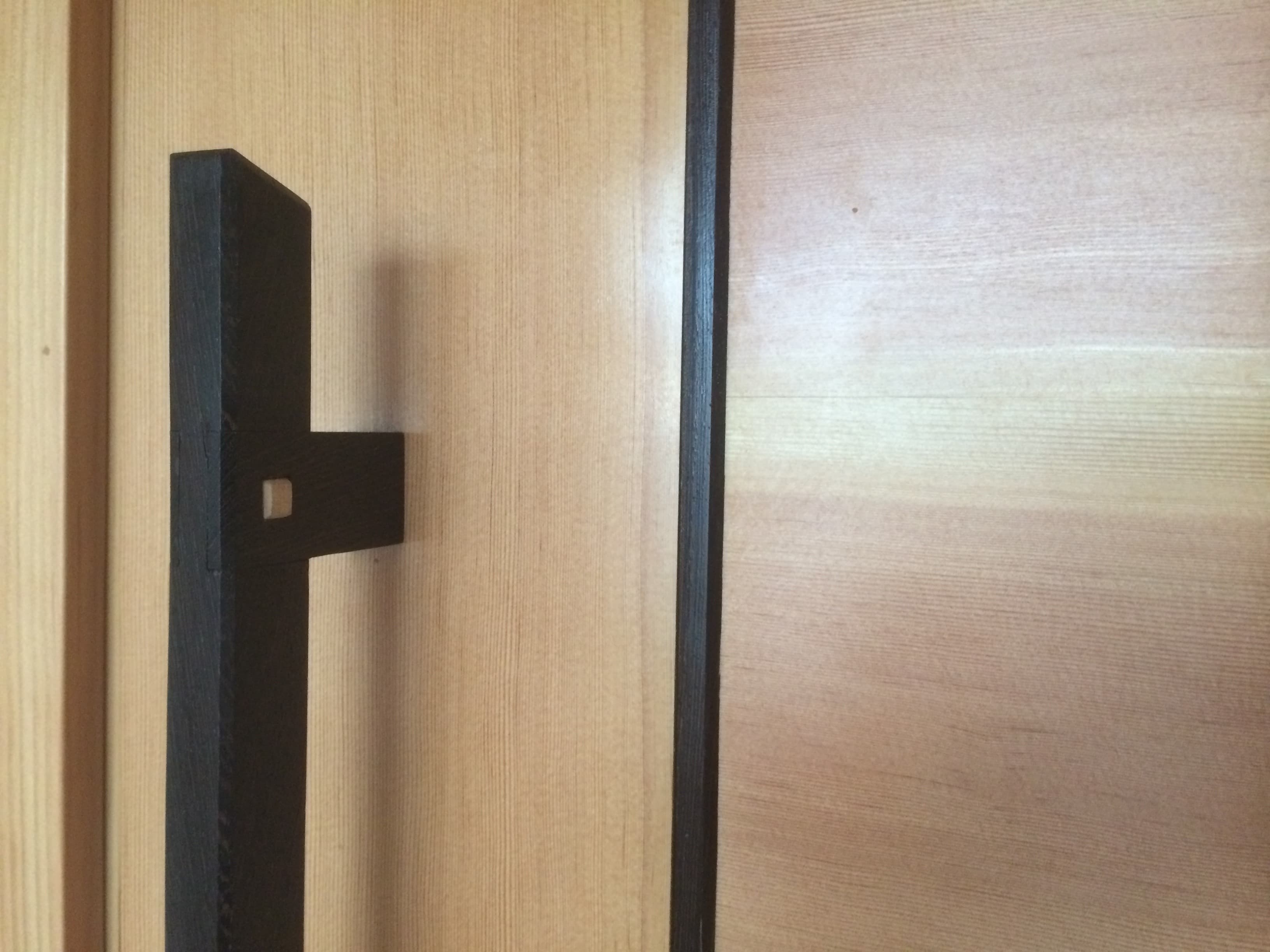 Door hardware and joinery detail